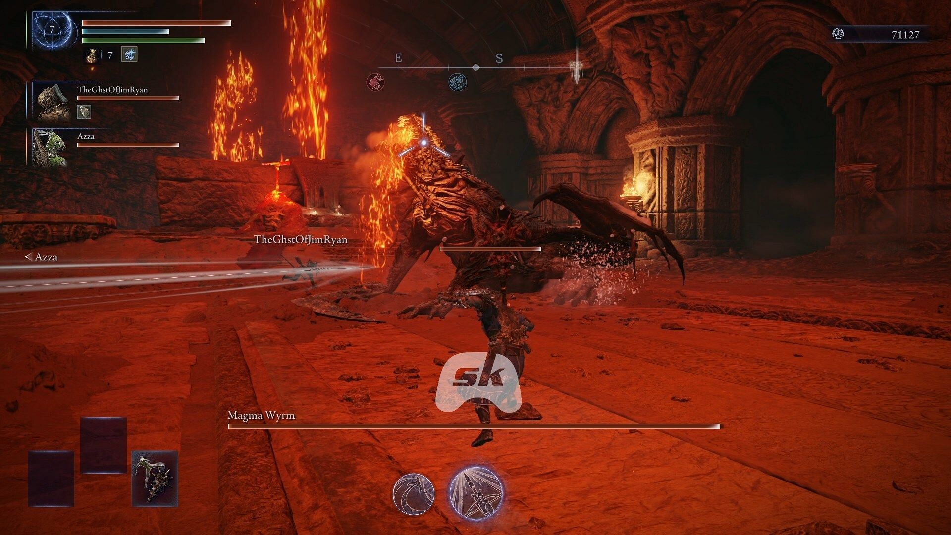 We recommend using the Fire damage negation build in the The Crater event (Image via Sportskeeda Gaming || FromSoftware)